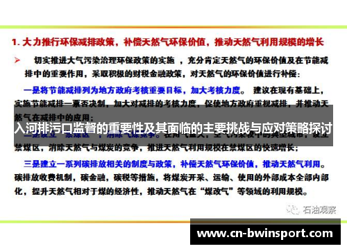 入河排污口监督的重要性及其面临的主要挑战与应对策略探讨